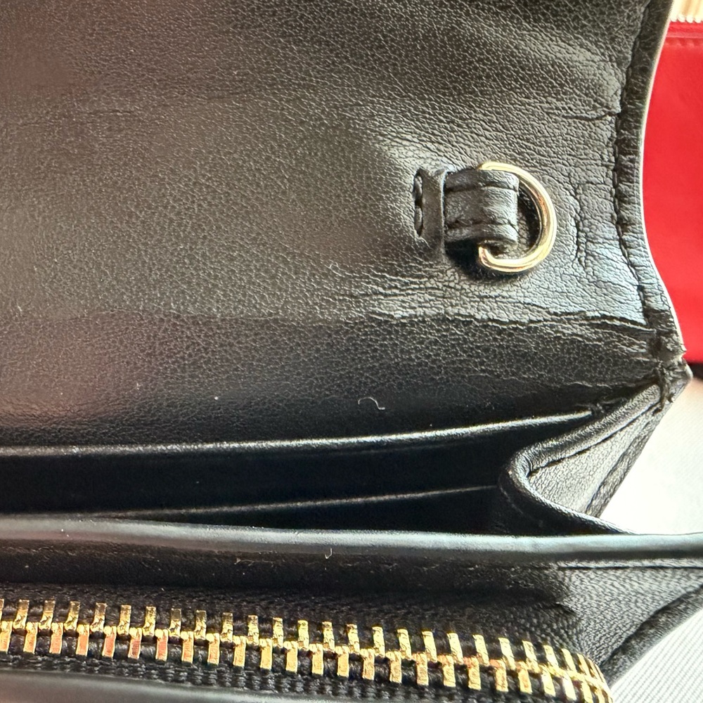 Coach Black with snake skin detail long wallet/clutch can be wear crossbody - Picture 3 of 8